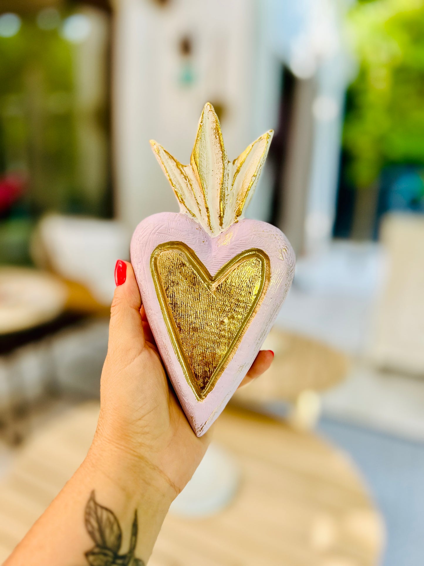 Corazón Llama Lila para colgar