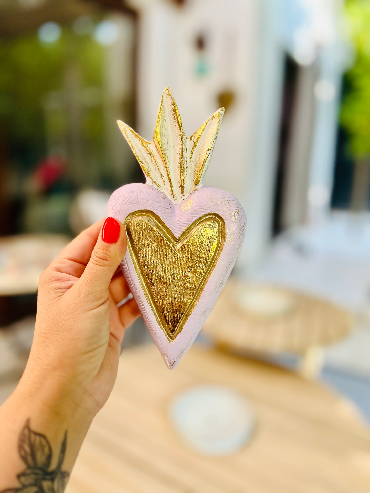 Corazón Llama Lila para colgar