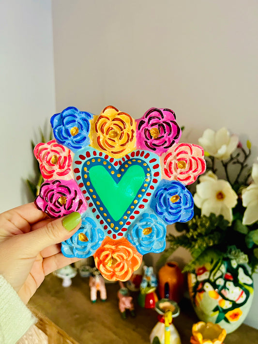 Corazón Corona de Flores  para colgar