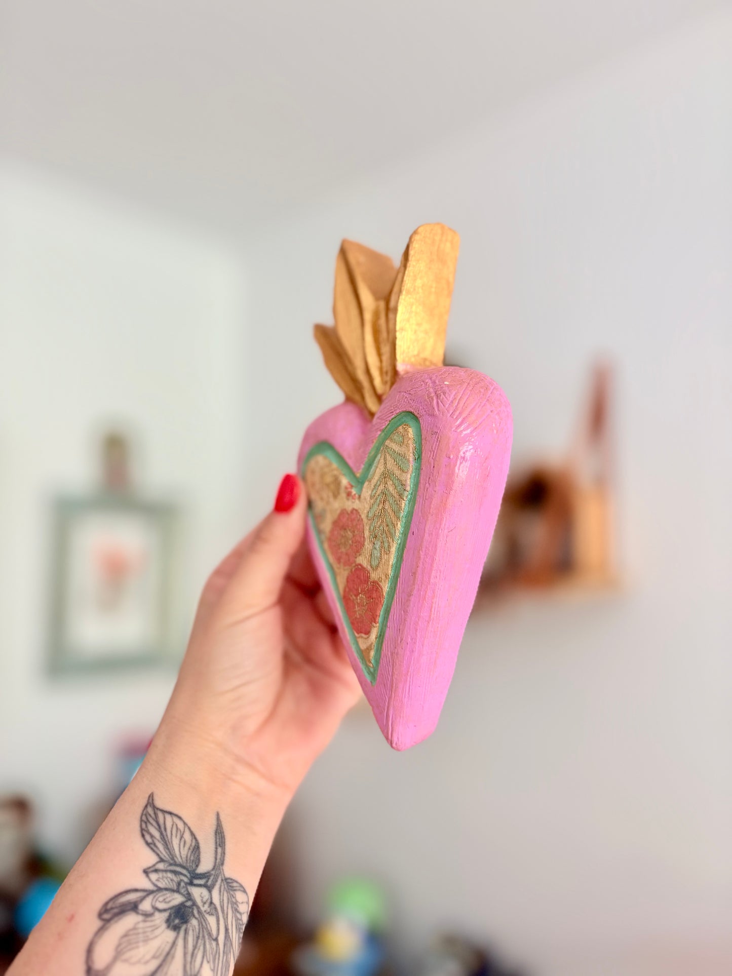 Corazón Llama Gold para colgar