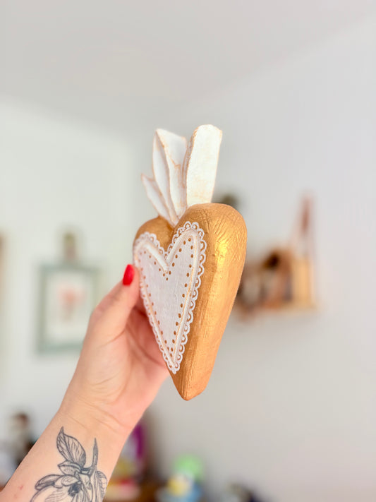 Corazón Llama White para colgar