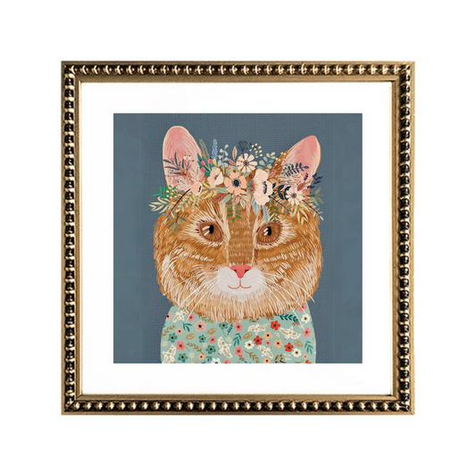 Cuadro Animal Gato Crema