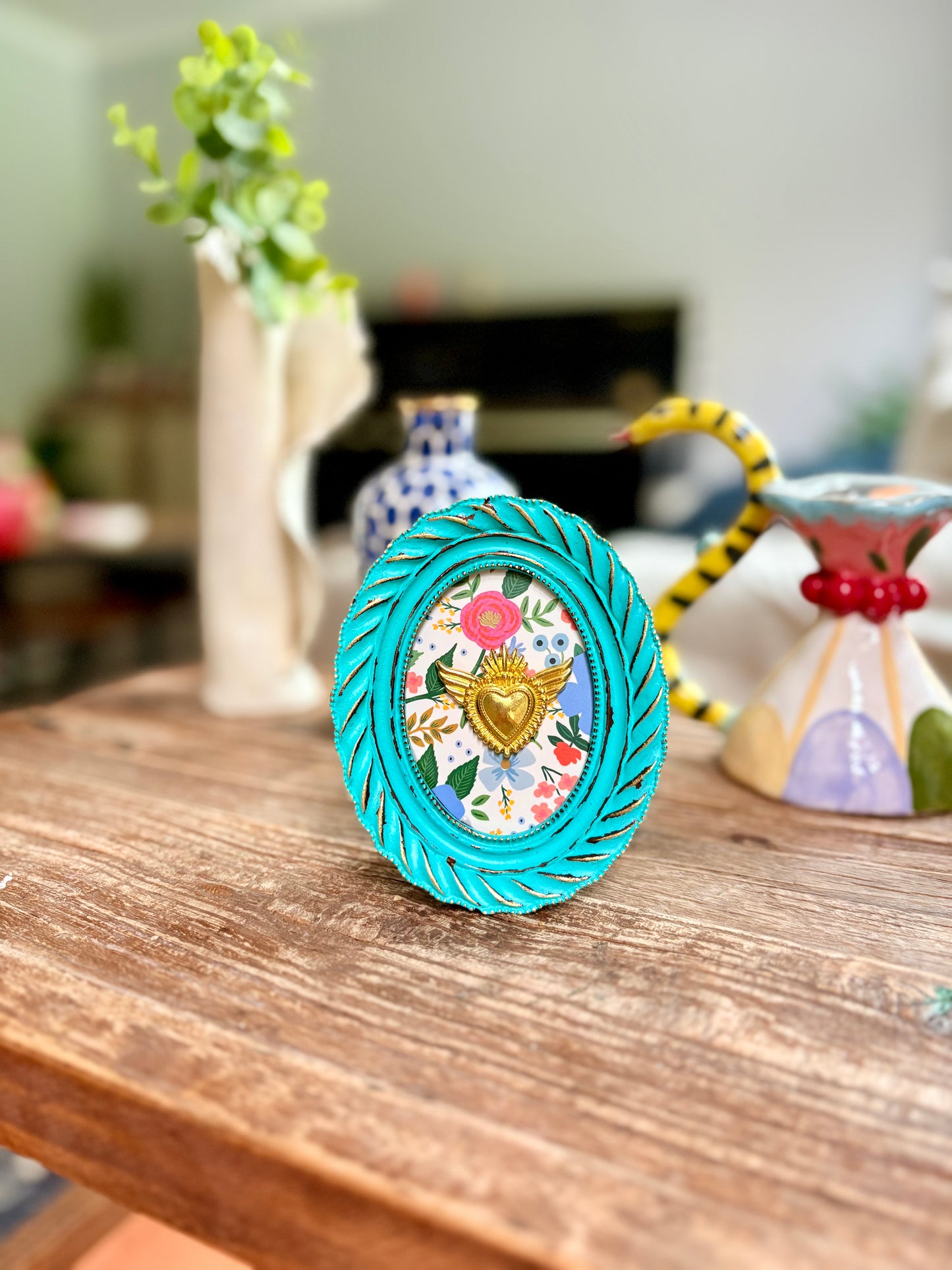 Cuadrito Corazón Turquesa