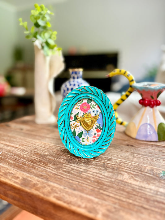 Cuadrito Corazón Turquesa