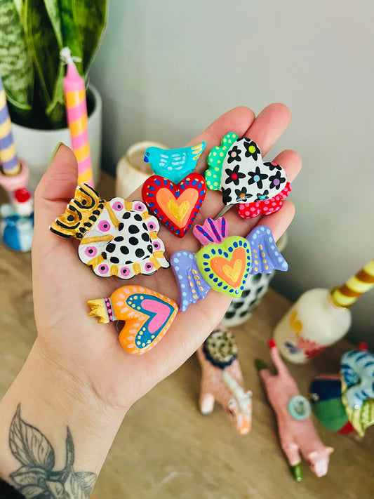 5 Mini Corazones para colgar X
