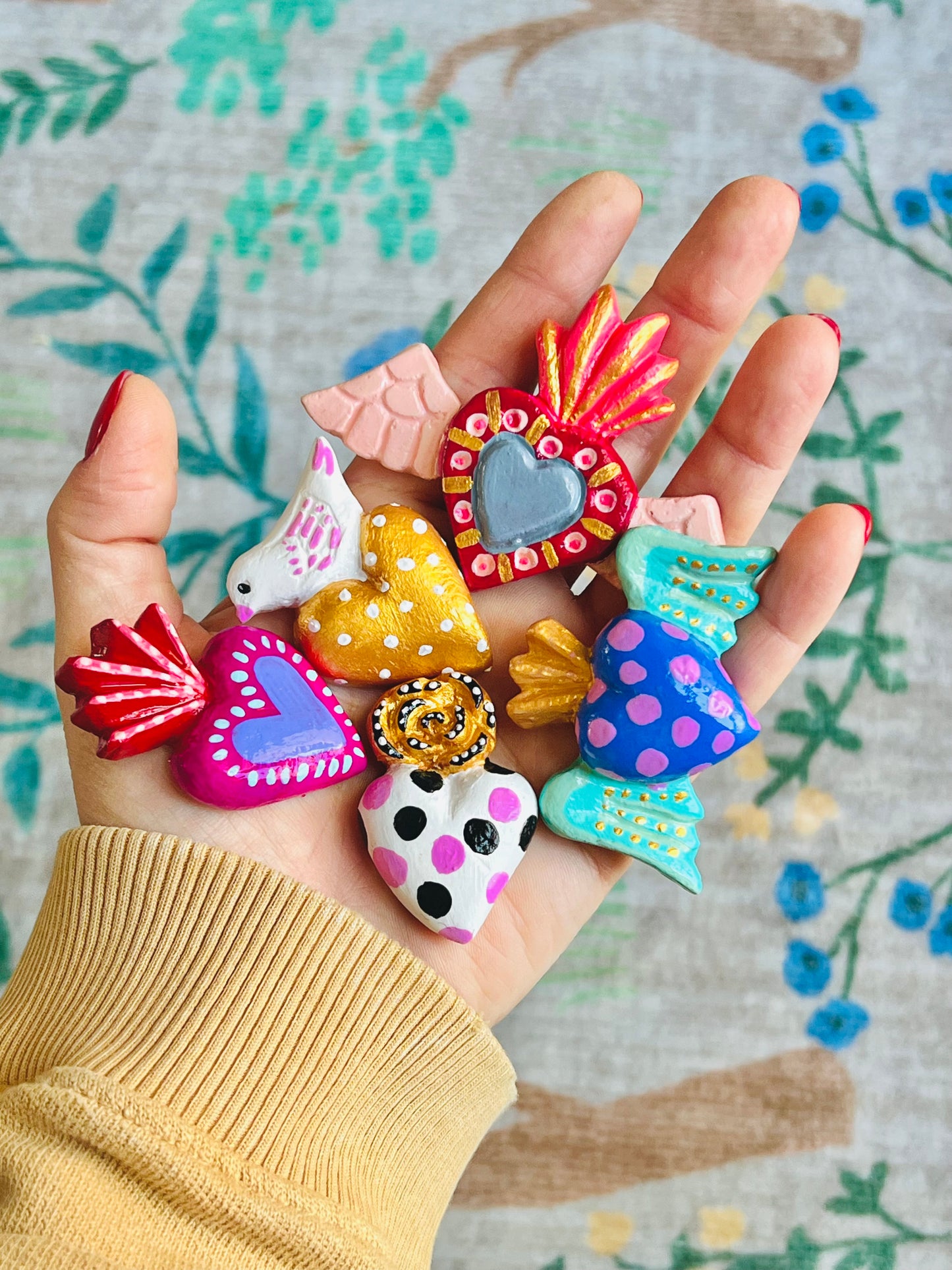 5 Mini Corazones para colgar I