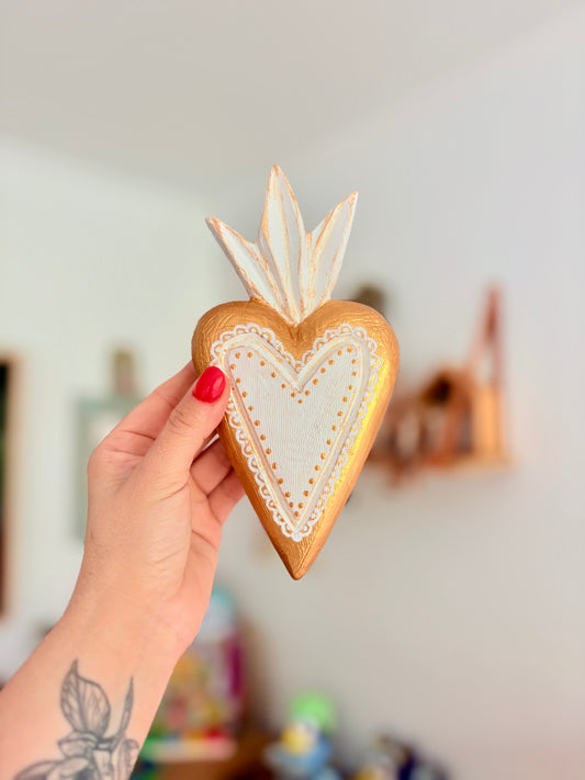 Corazón Llama White para colgar