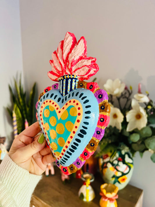 Corazón Color & Llamas II para colgar