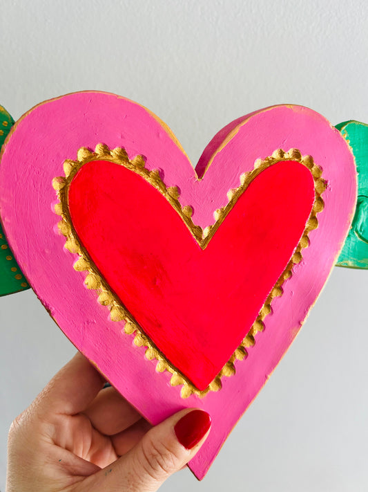 Corazón Rosa & Alas para colgar