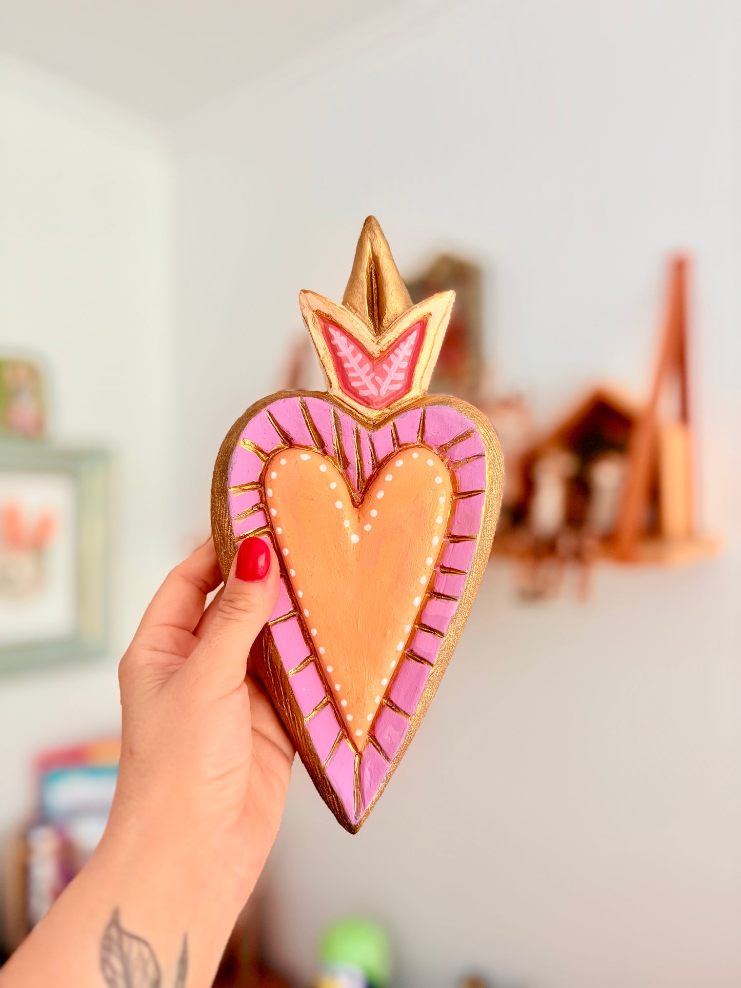 Corazón Damasco XL para colgar