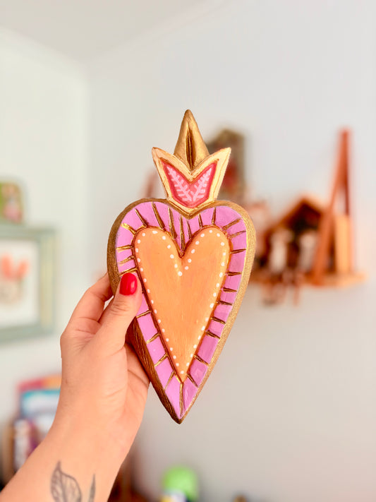 Corazón Damasco XL para colgar