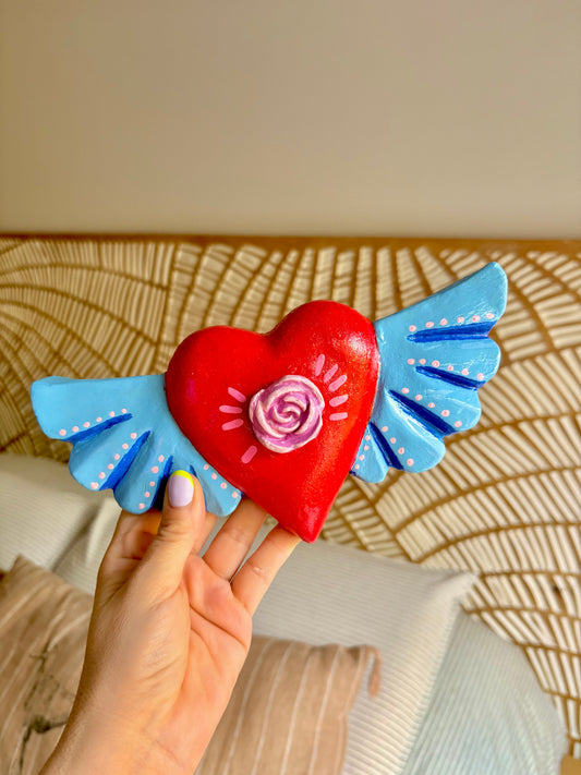Corazón Rosa & Alas para colgar