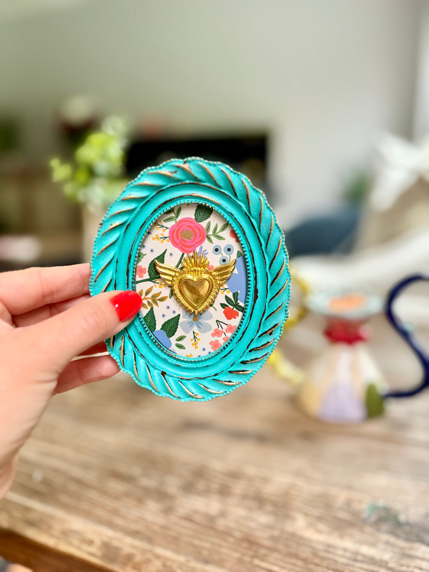 Cuadrito Corazón Turquesa