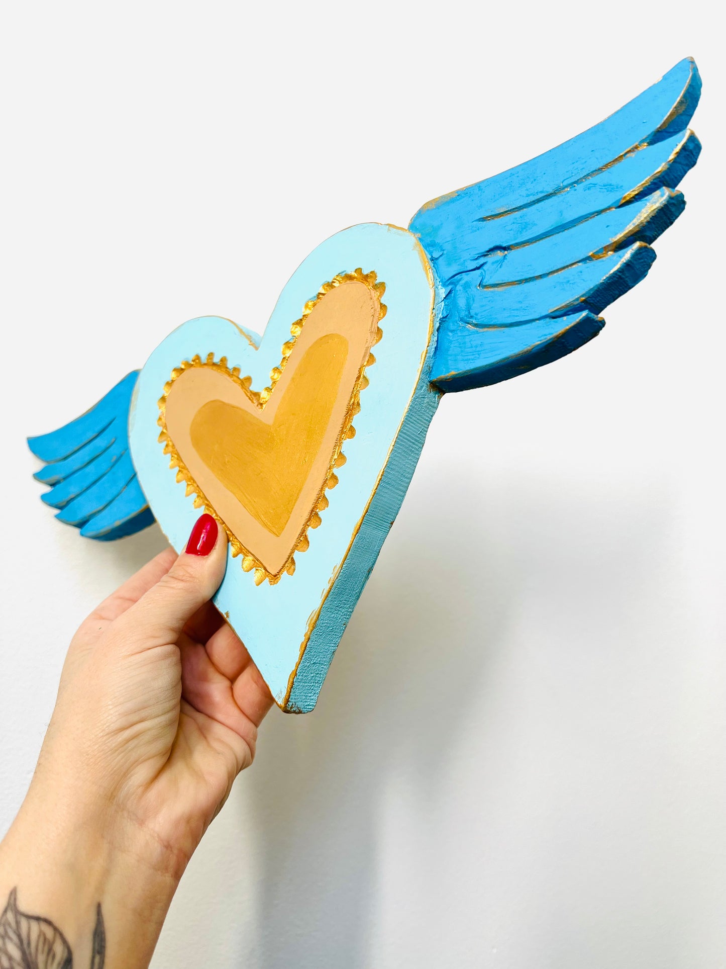 Corazón Blu & Alas para colgar