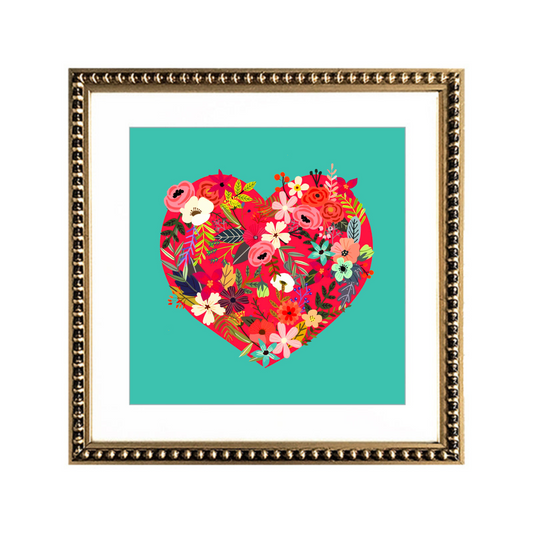 Cuadro Corazón en flores
