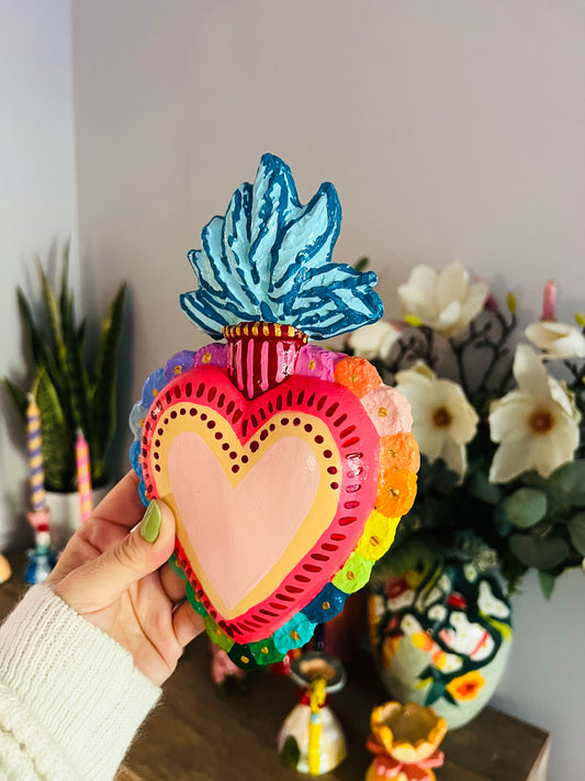 Corazón Color & Llamas para colgar