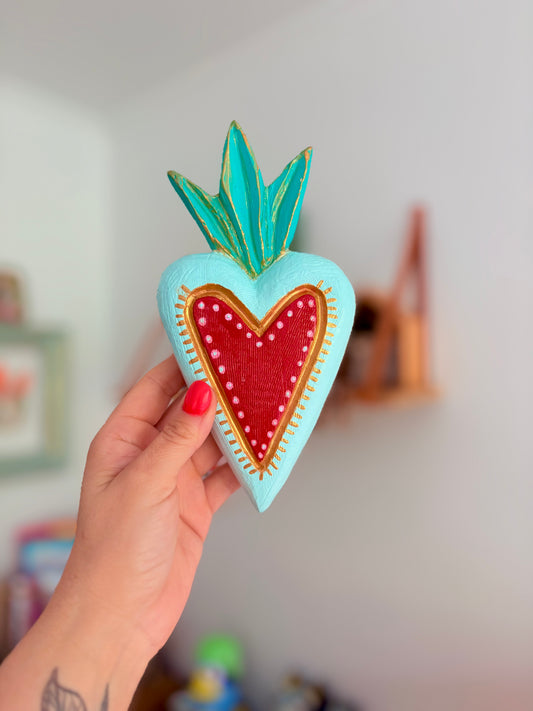 Corazón Llama Mint para colgar