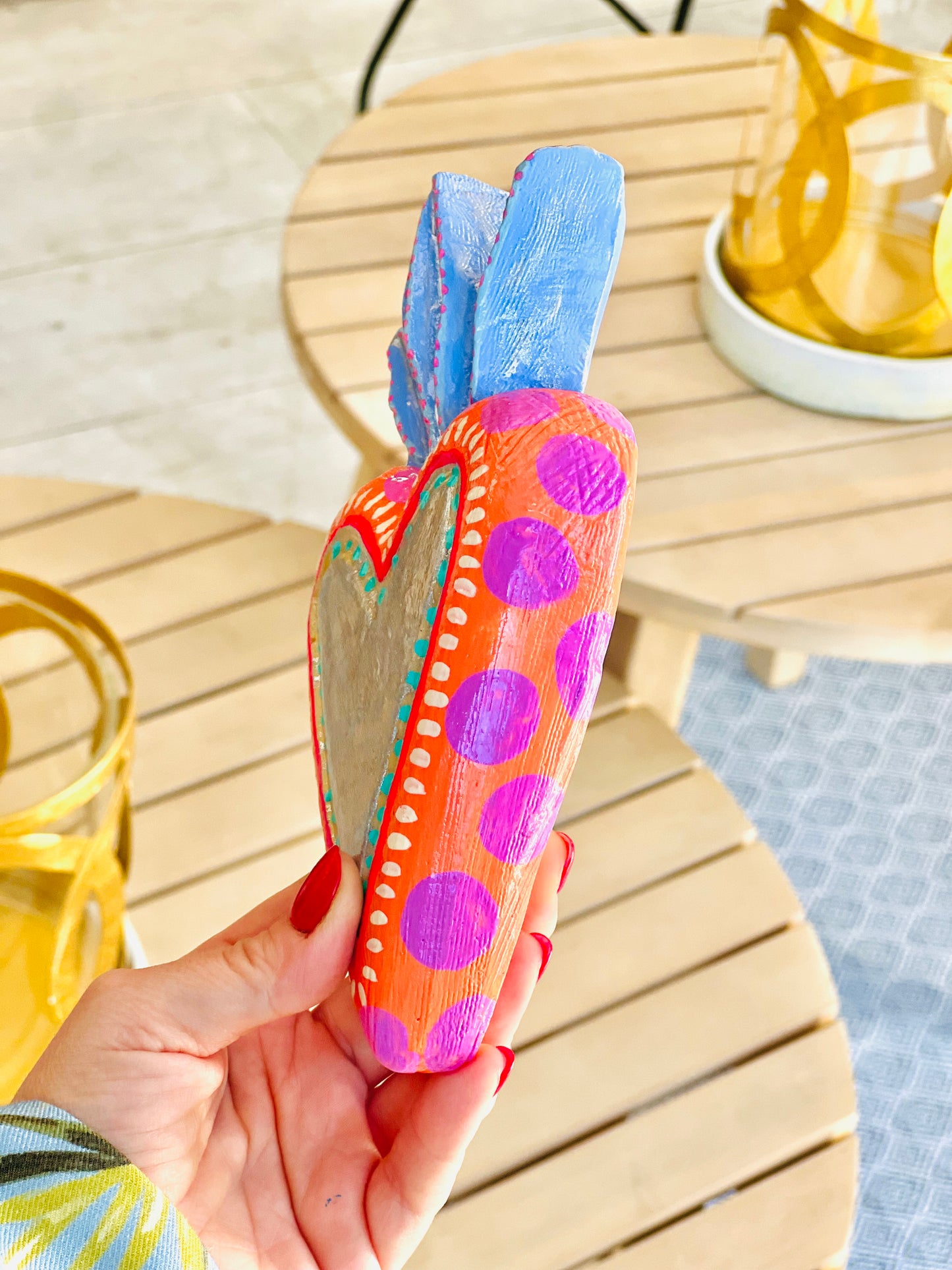 Corazón Llama Naranja para colgar