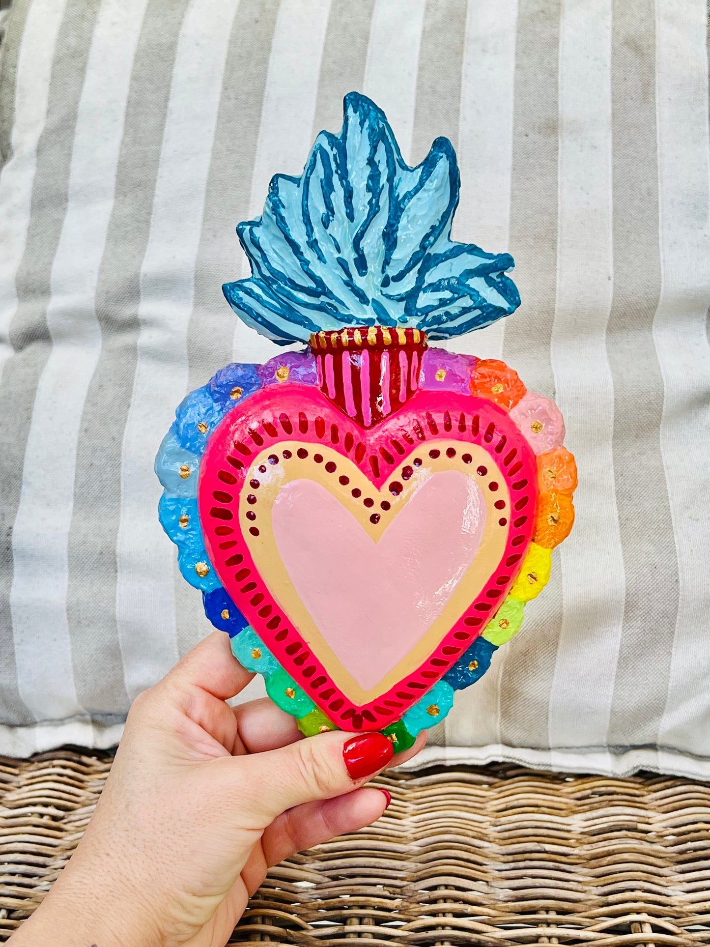 Corazón Color & Llamas para colgar