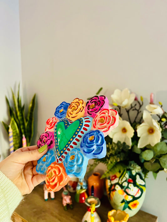 Corazón Corona de Flores  para colgar