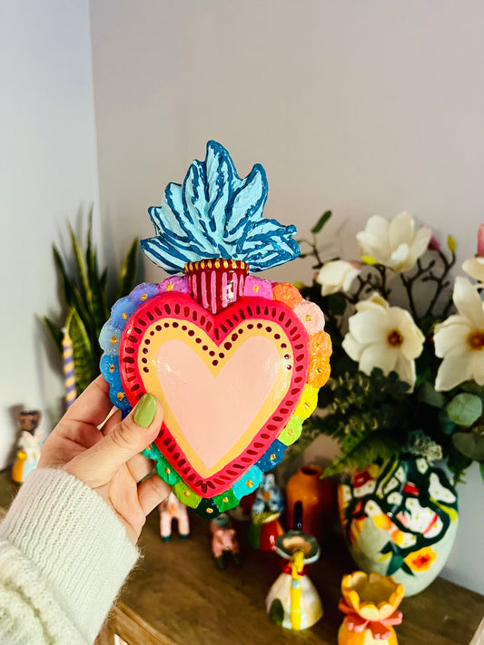 Corazón Color & Llamas para colgar