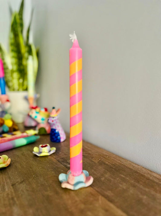 Candelabro Flor & Vela Pinky Twist