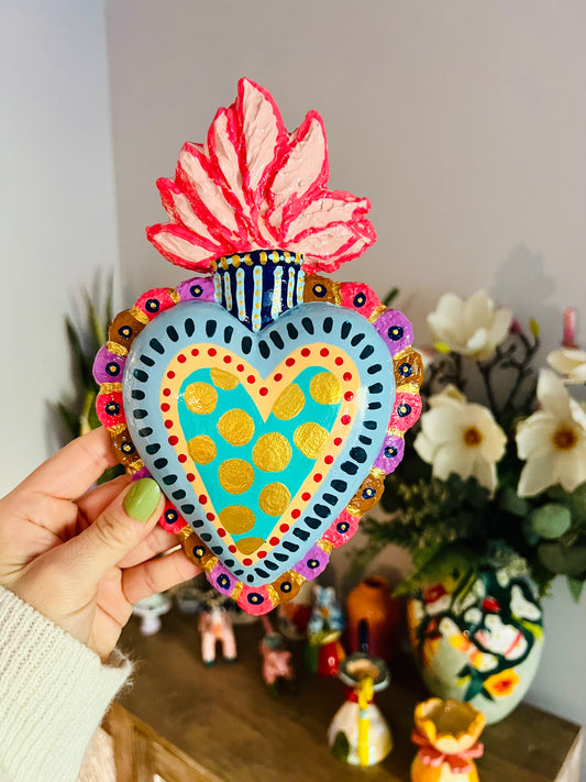 Corazón Color & Llamas II para colgar