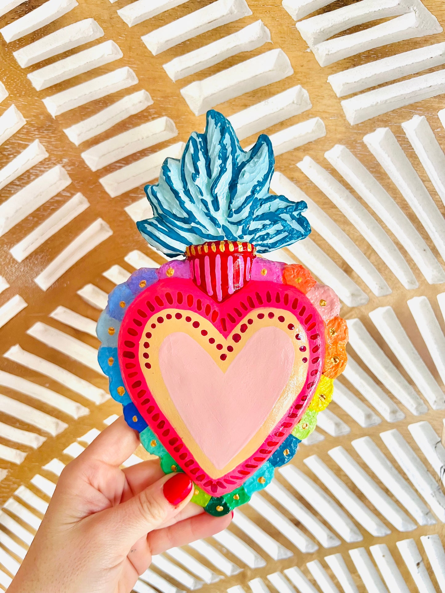 Corazón Color & Llamas para colgar