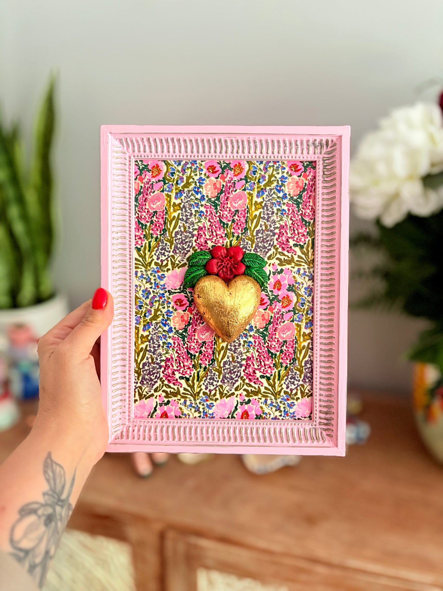 Cuadrito Corazón Rosa