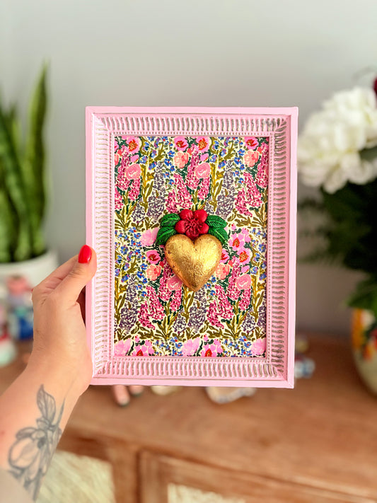 Cuadrito Corazón Rosa