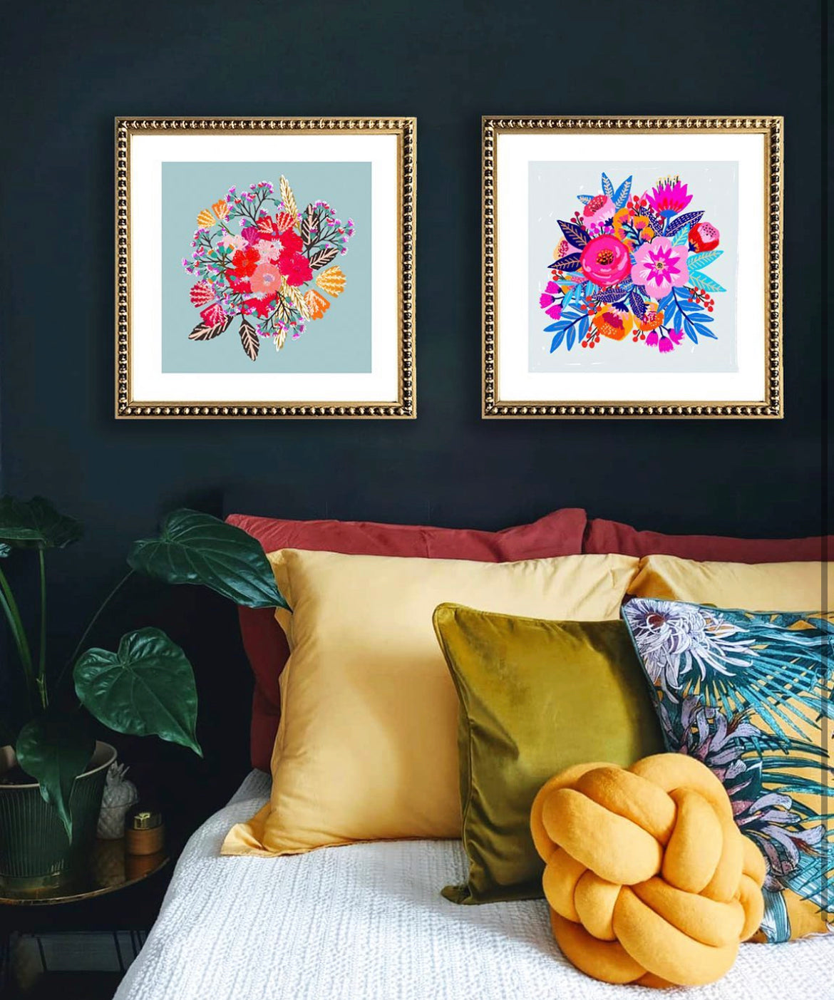 Pack 2 Cuadros Súper Floreados