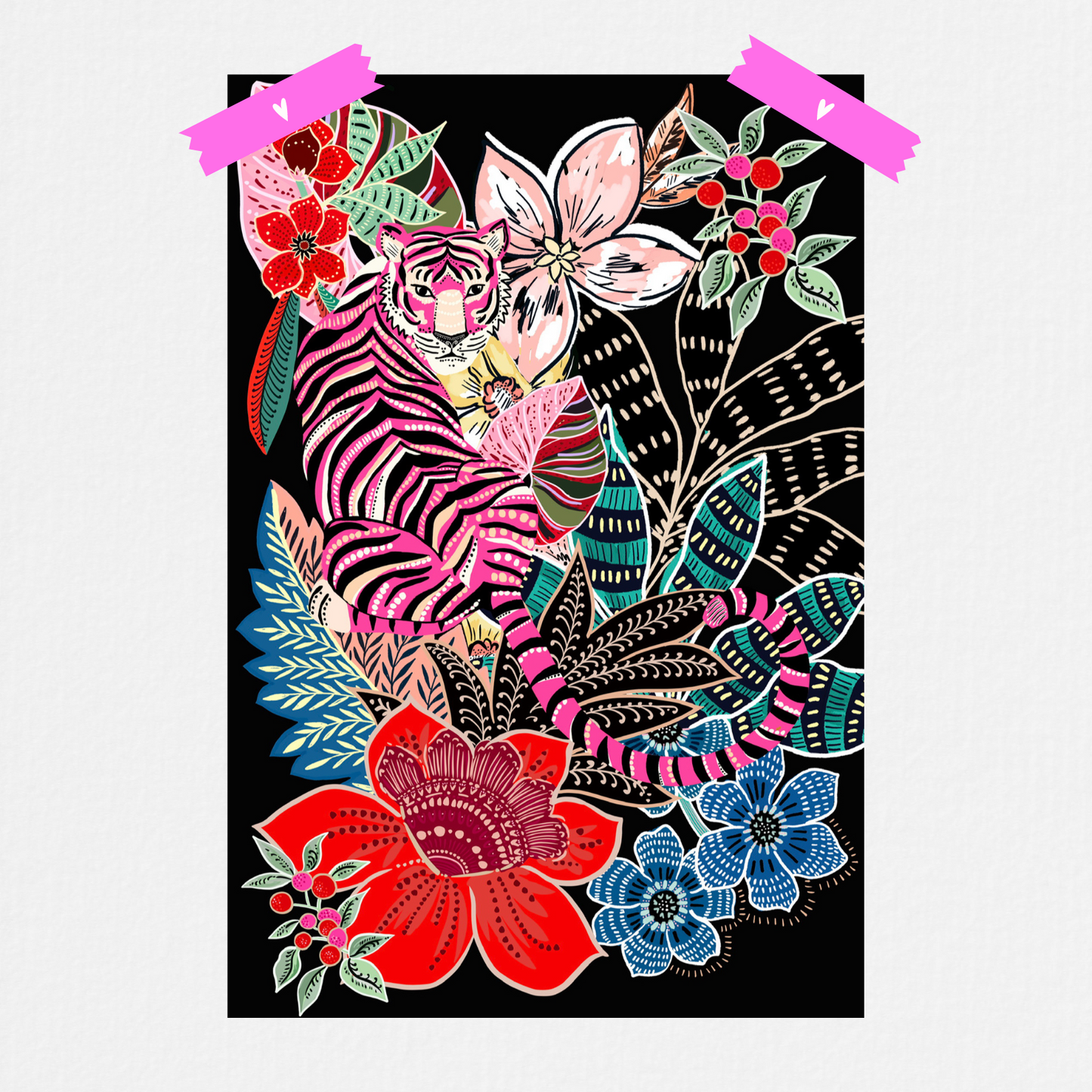 Lámina Corazón Tigre Rosa