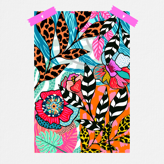 Lámina Flores en Jungla II