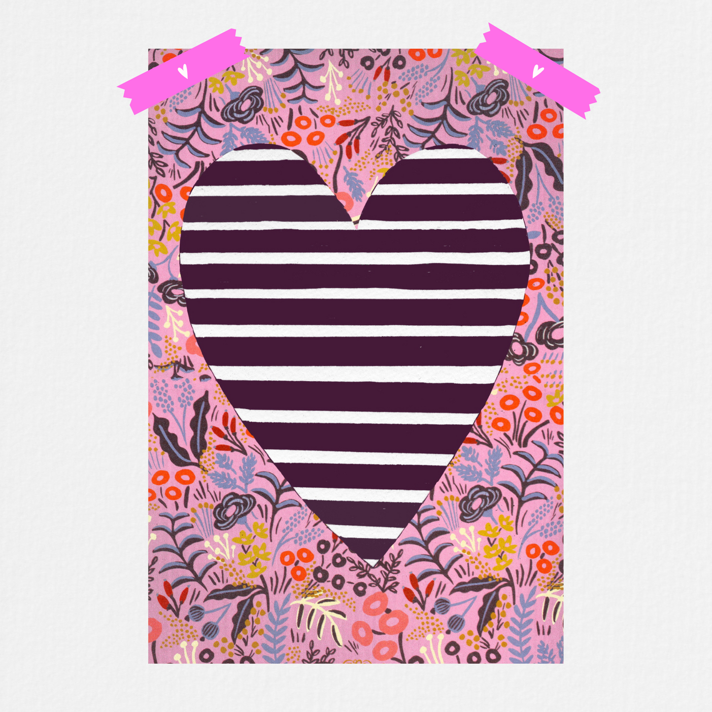 Lámina Corazón Art Rosa