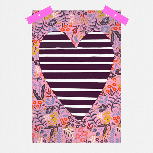 Lámina Corazón Art Rosa