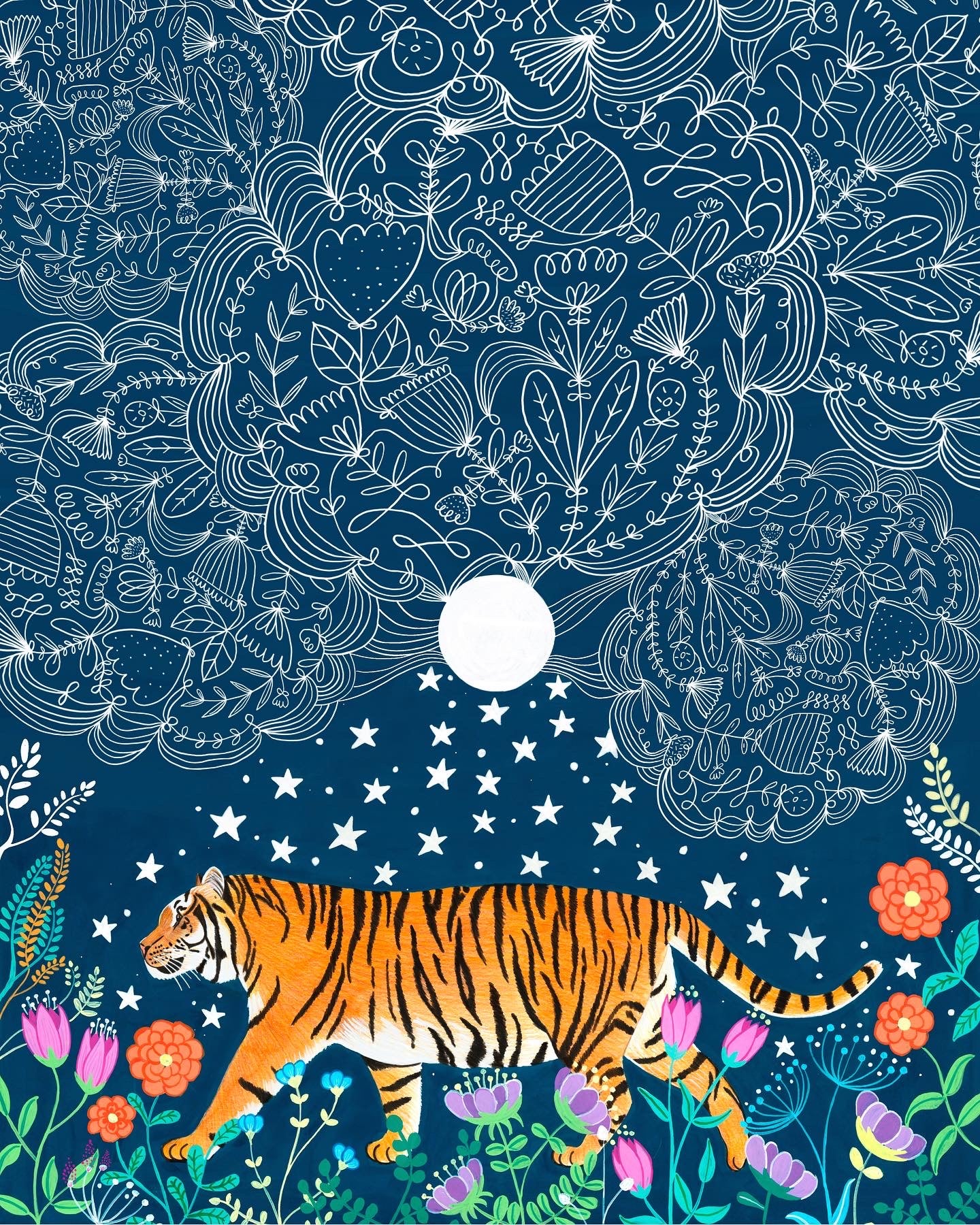 Cuadro Tigre Sueño de Noche