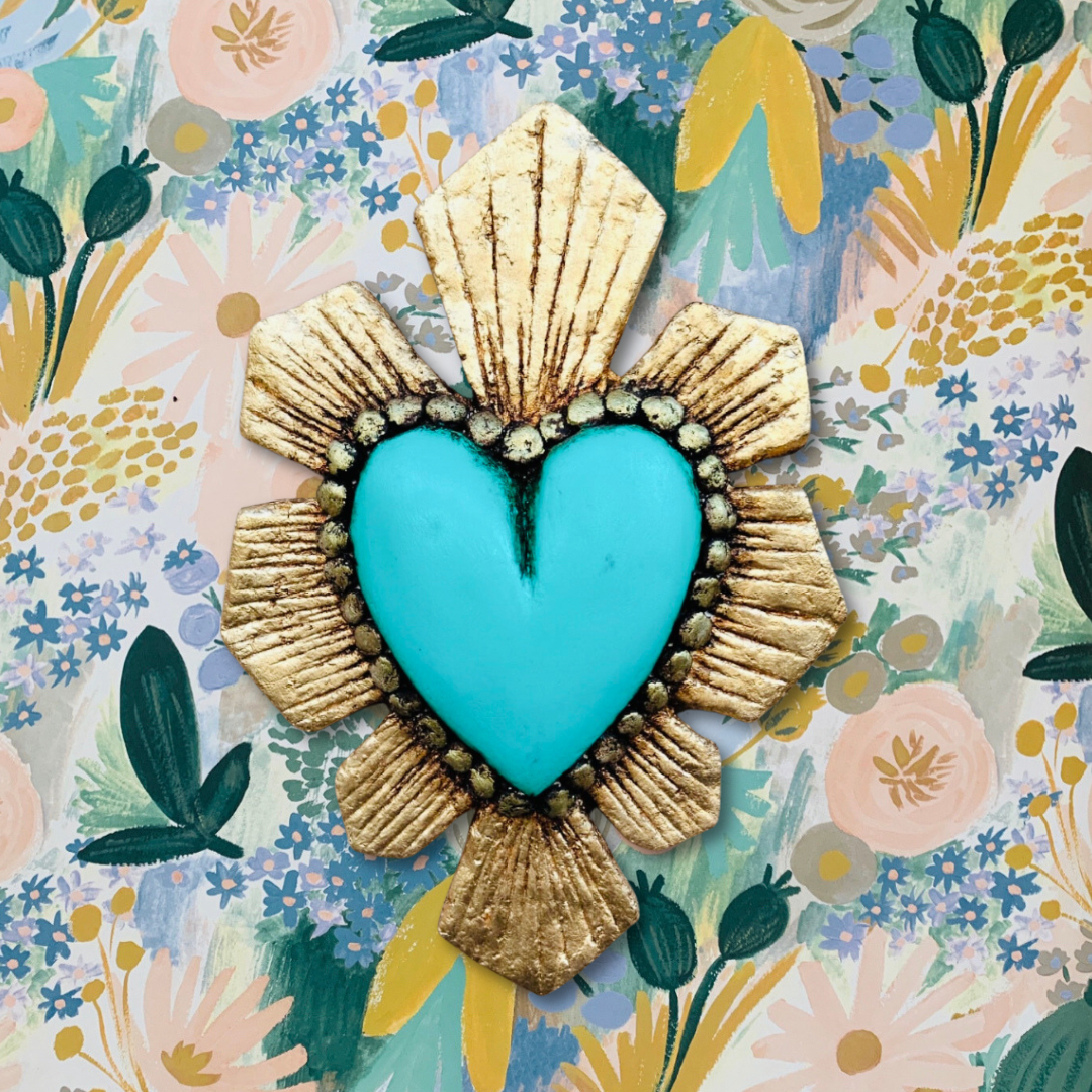 Corazón Celeste Rayos para colgar