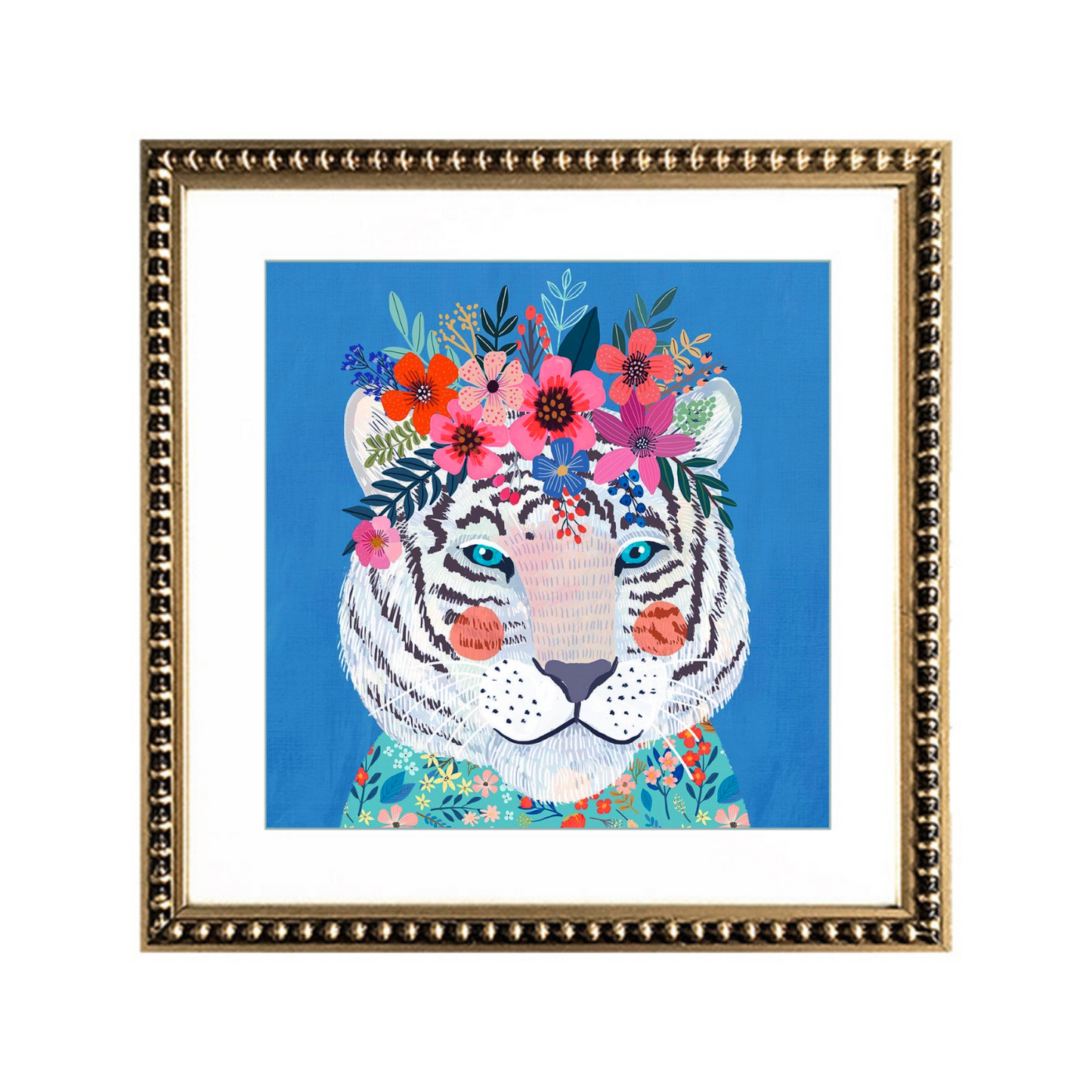 Cuadro Animal Tigre Flores