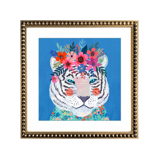 Cuadro Animal Tigre Flores