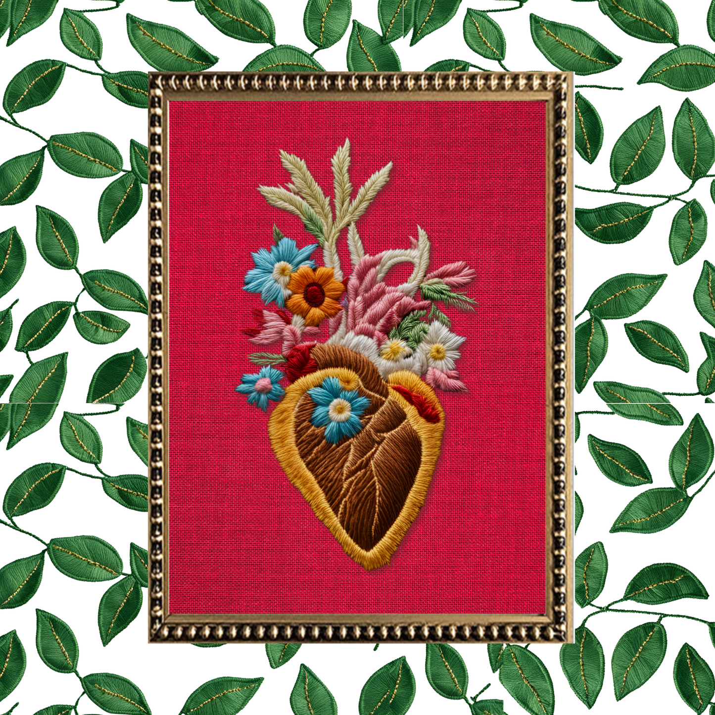 Cuadro Latidos Bordado