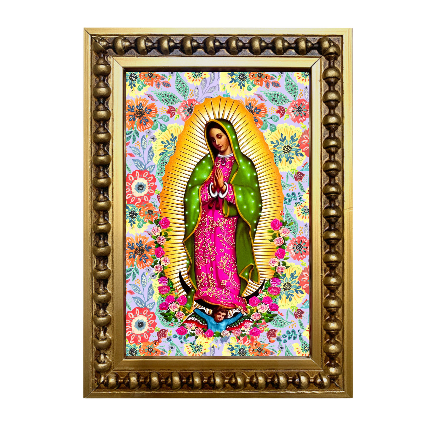 Mini Virgen Guadalupe Lila