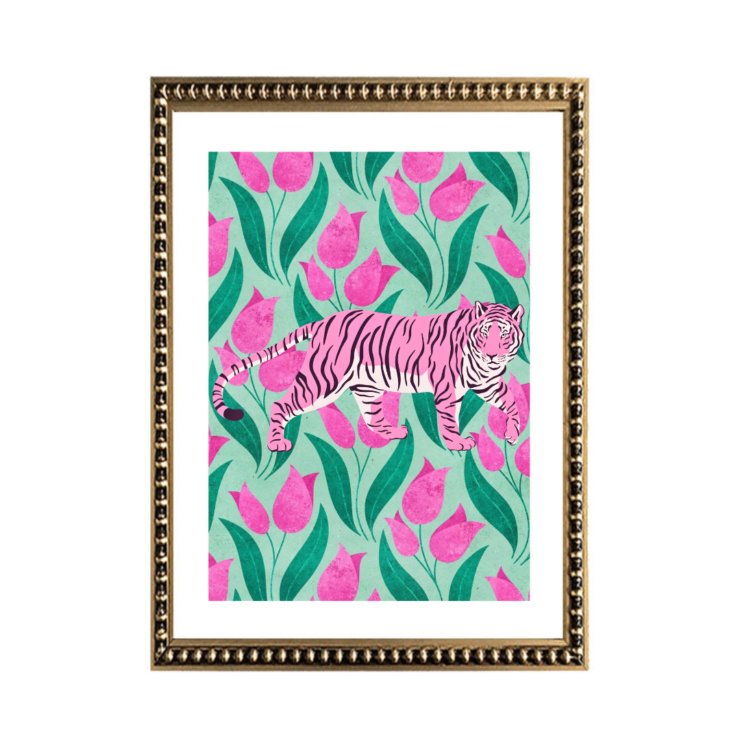 Cuadro Tigre de Tulipanes