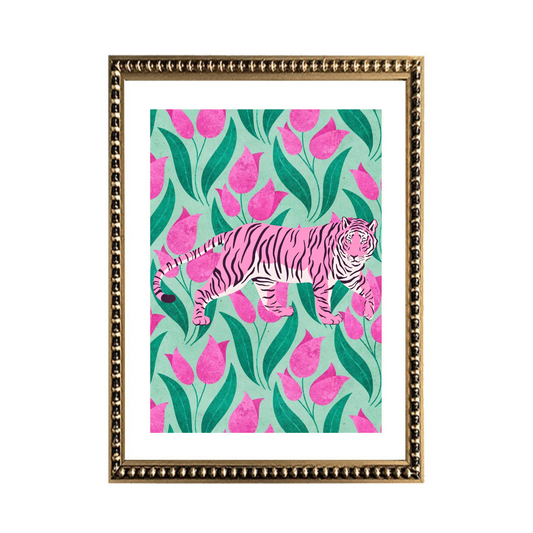 Cuadro Tigre de Tulipanes