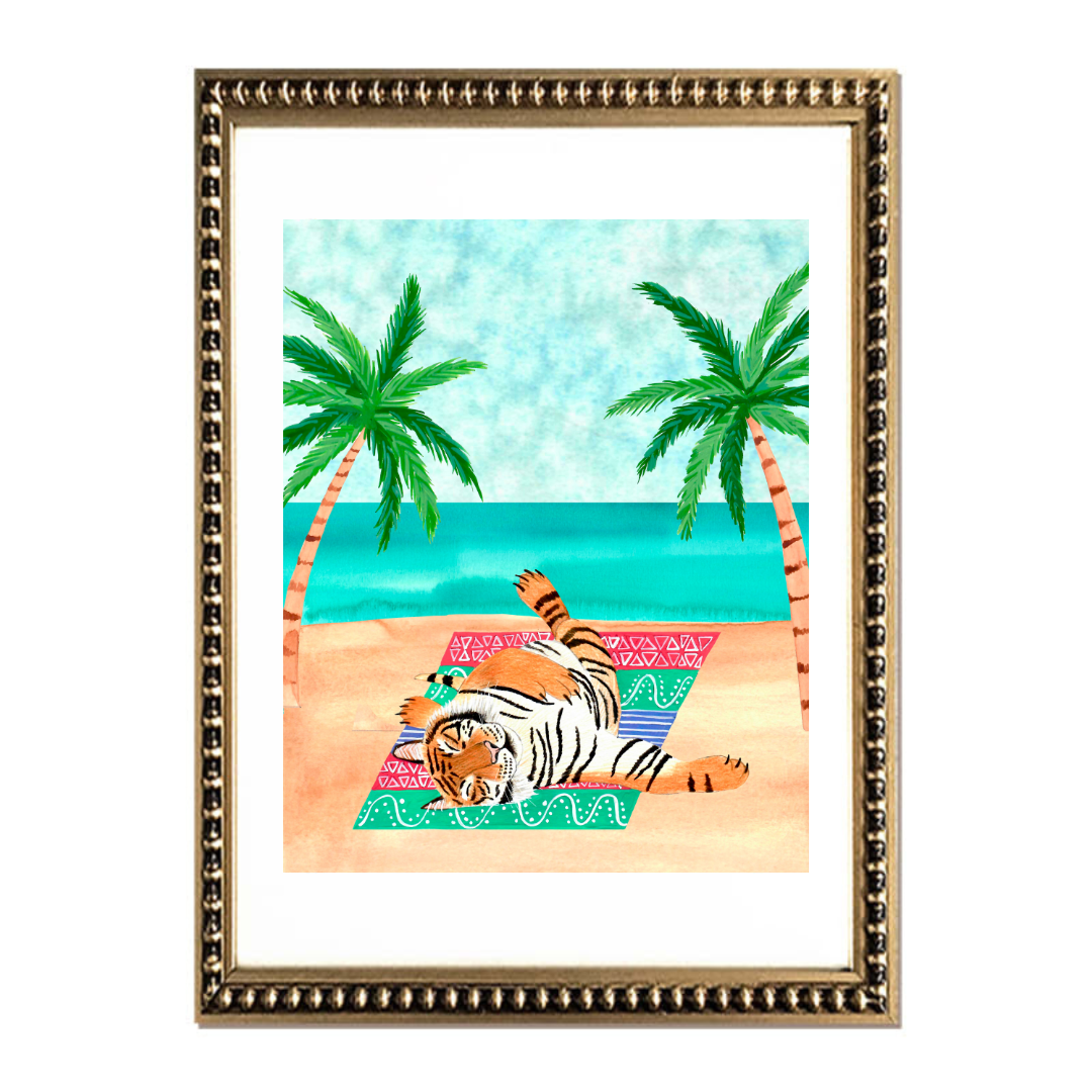 Pack 2 Cuadros Beach Tiger