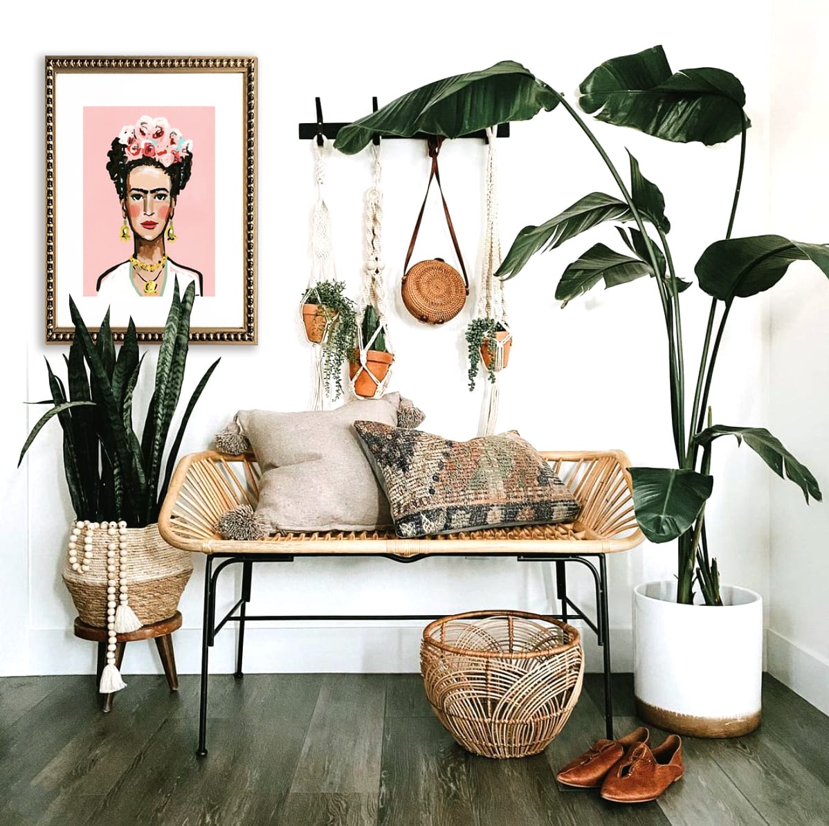 Cuadro Frida Rosa en Perla