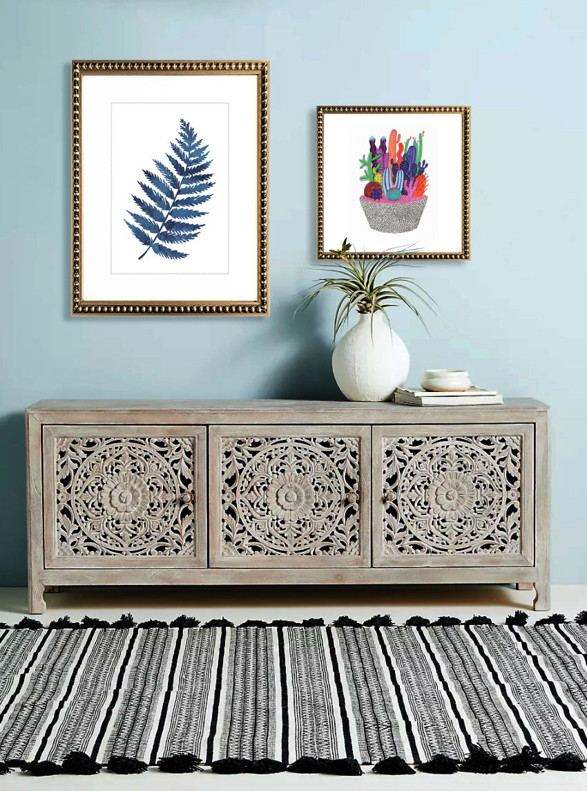 Cuadro Botanica Azul III