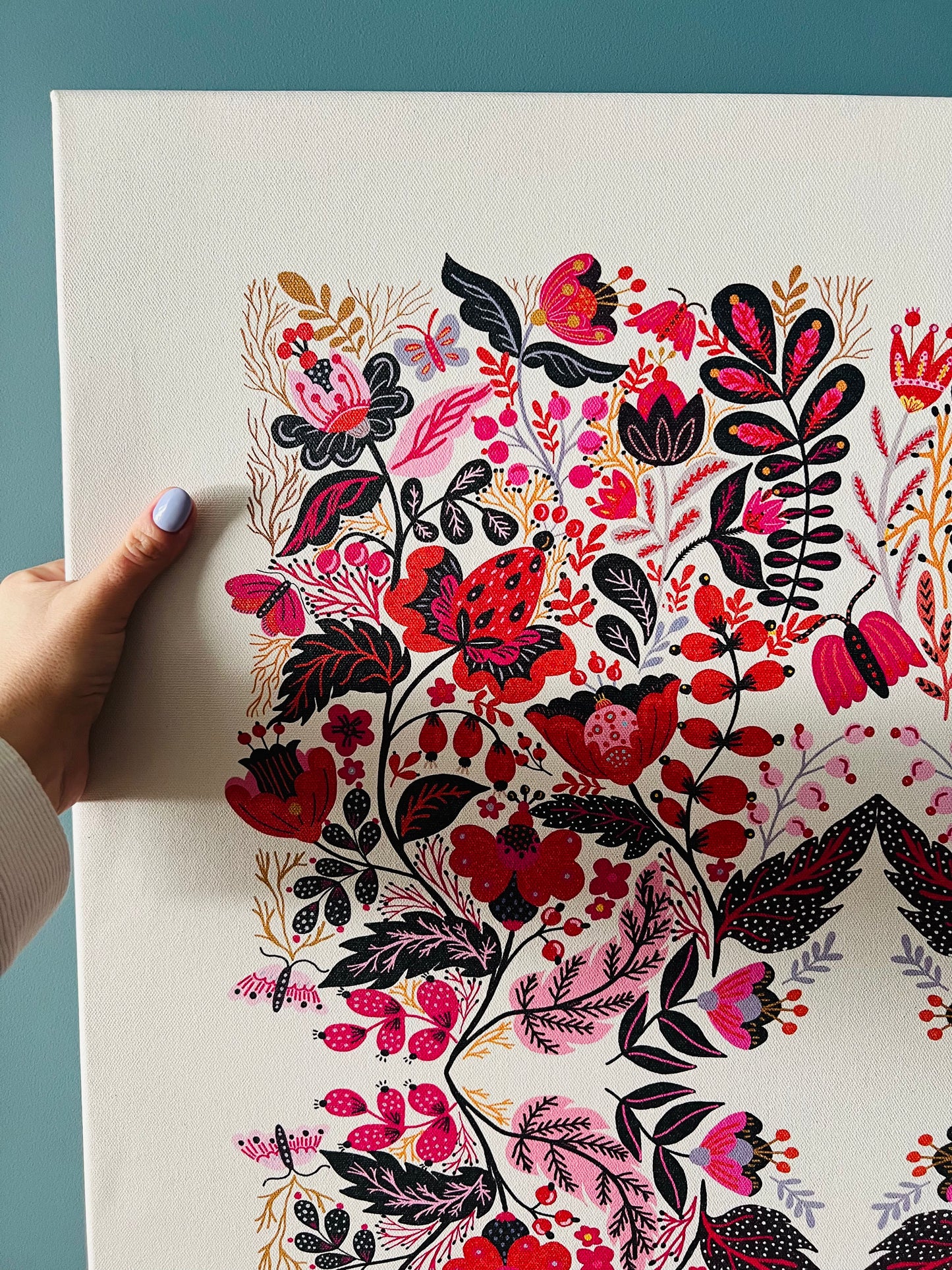 Cuadro Flores Folk Canvas
