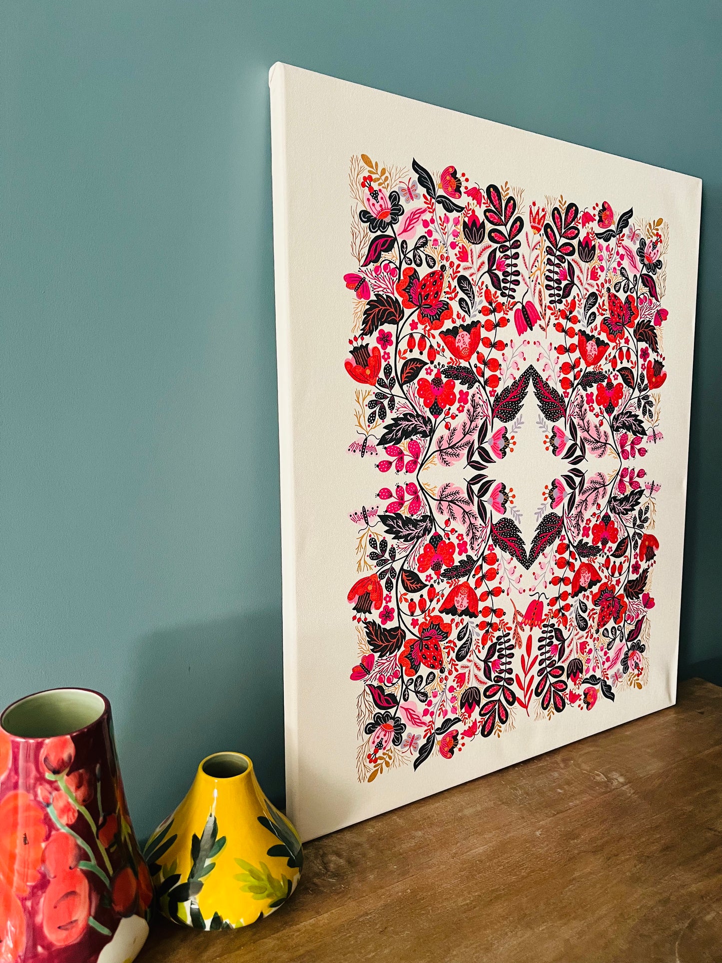 Cuadro Flores Folk Canvas