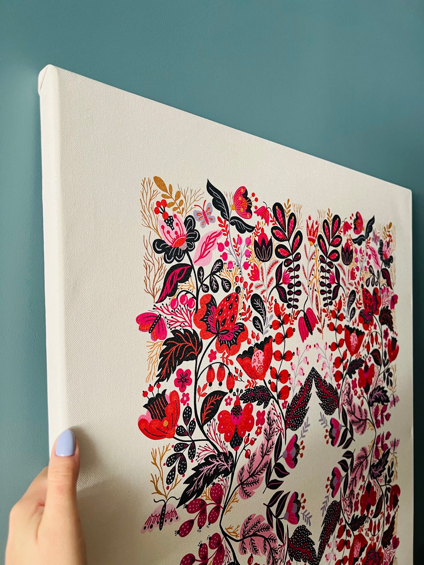 Cuadro Flores Folk Canvas