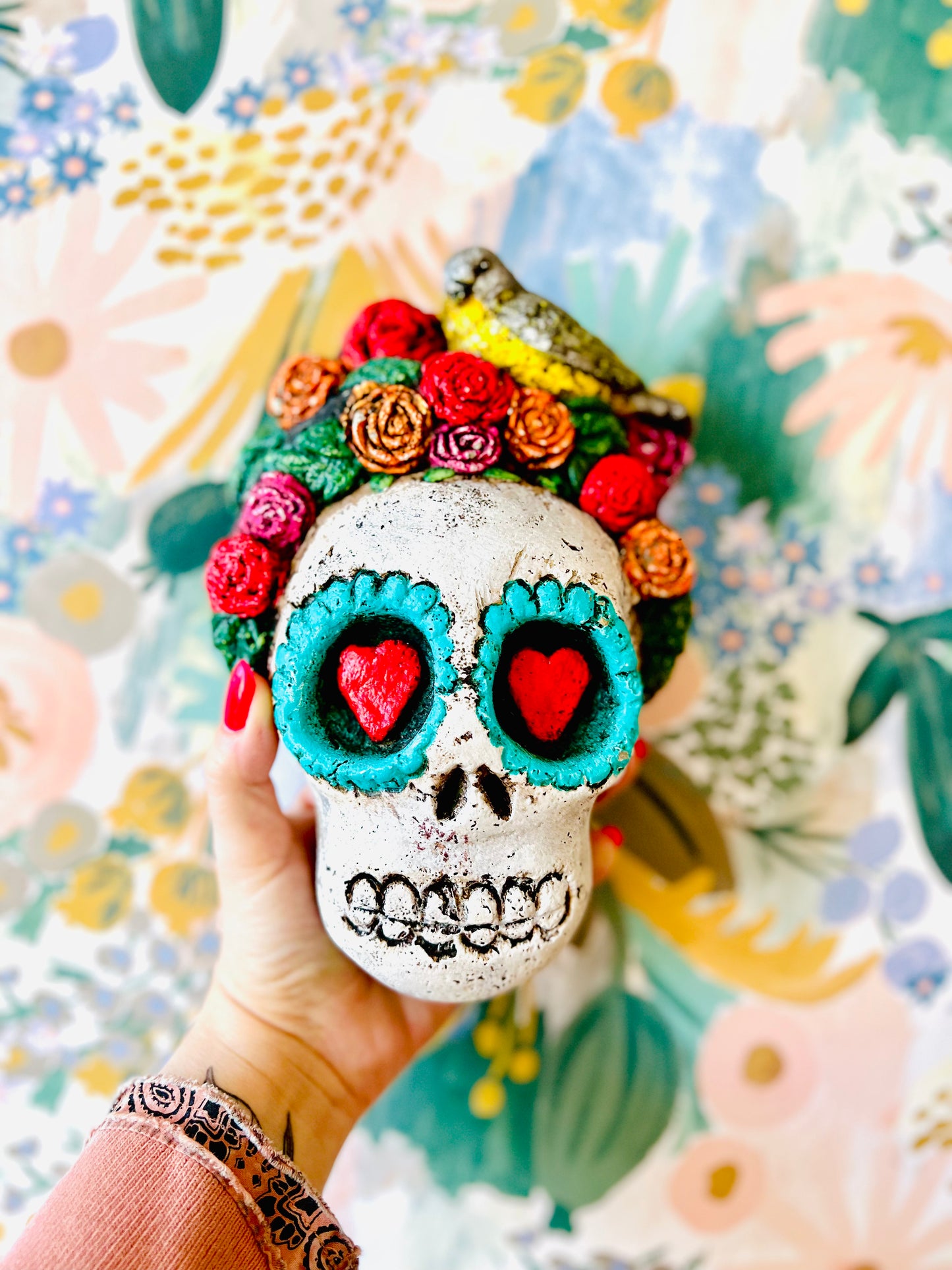 Calavera Flores para colgar